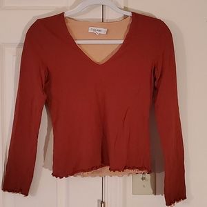 Blood orange peach lettuce hem long sleeve